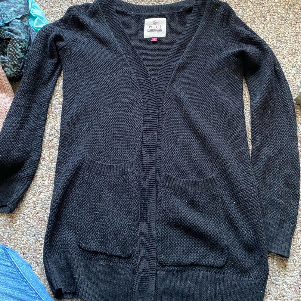 Black knit cardigan